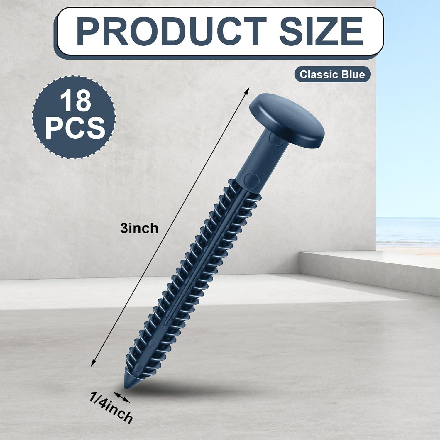 GZHJMY 18 Pcs 3 Inch Vinyl Shutter Fastener Window Panel Peg Lok Pin ...