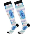thumbnail image 1 of GZHJMY 1Pair Fashion Print Compression Socks for Women Men, Knee High Stockings for Athletic Sports,Running,Travel, 1 of 7