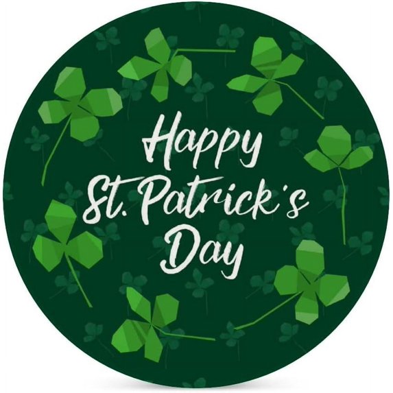 GZHJMY 1Pc Round Typographic Saint Patrick's Day Ceramic Coasters with Cork-Backed for Coffee Drink, Cup Mat Absorbent Stone Coasters