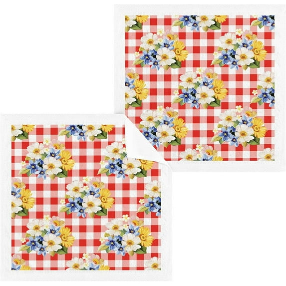 GZHJMY 2 Pack Beautiful Flower Washcloths – Soft Face Towels, Gym Towels, Hotel and Spa Quality, Reusable Pure Cotton Fingertip Towels