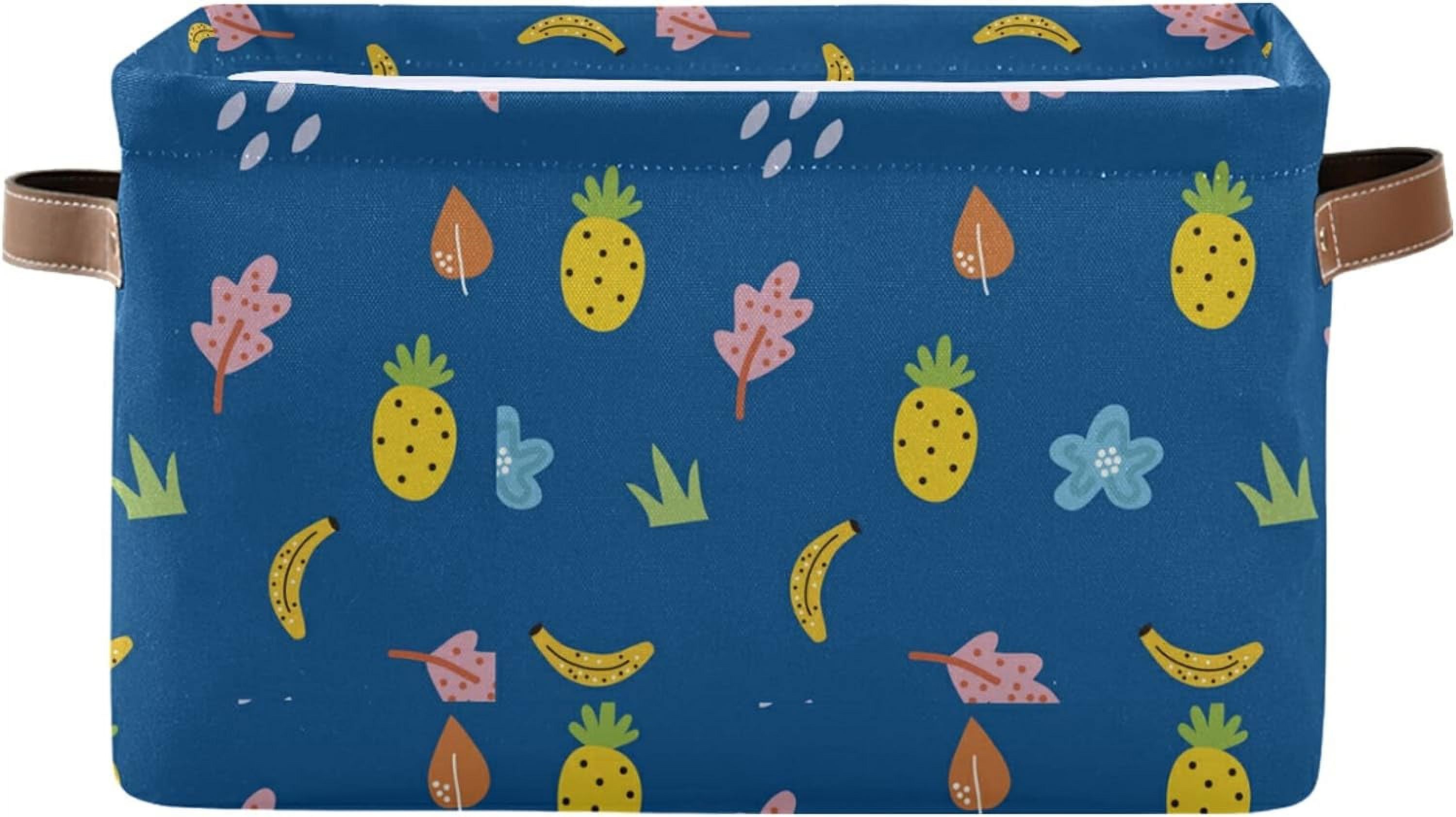 Collapsible Rectangular Case GZHJMY 2 Pack Collapsible Organizer Storage Bins with Pineapples Cute ...