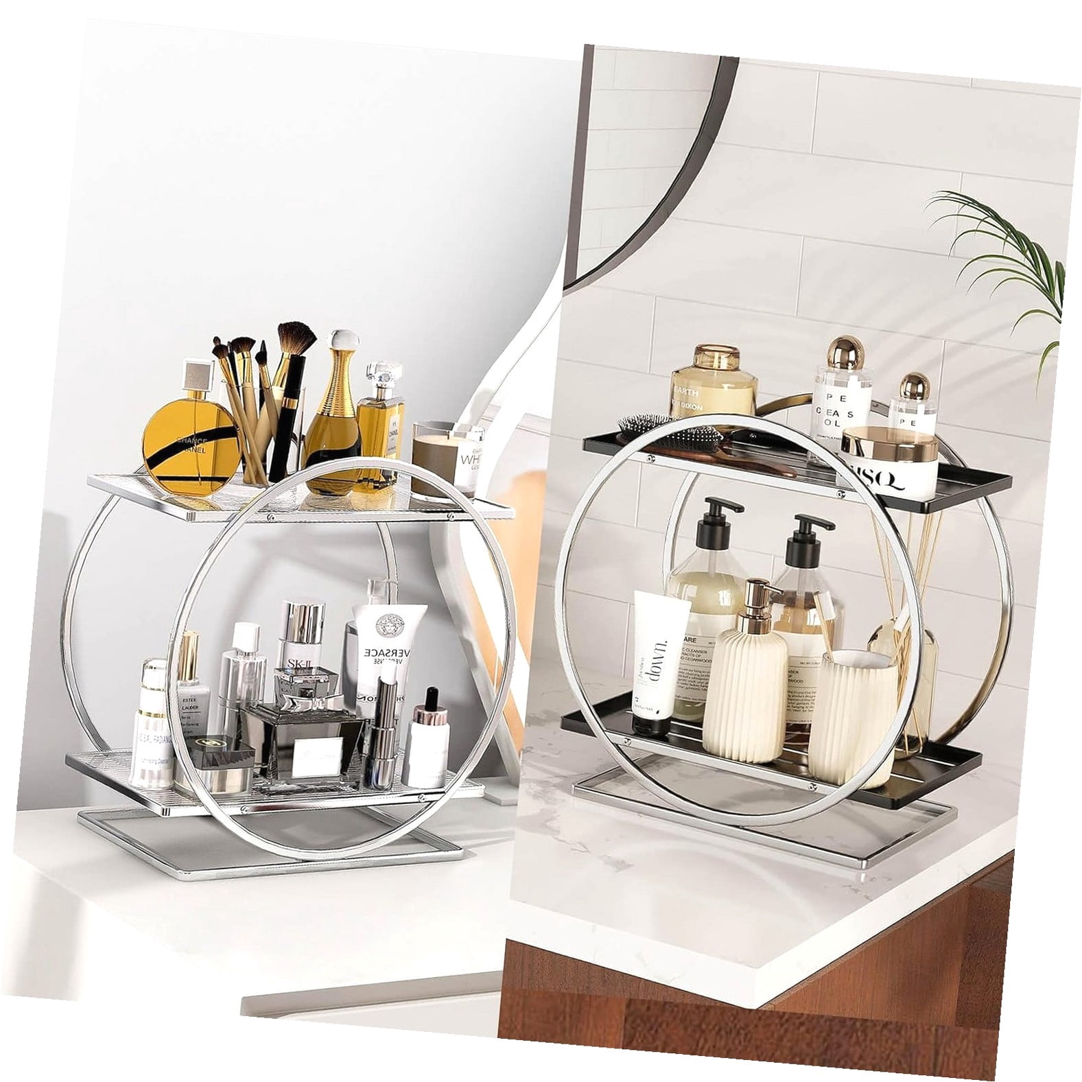 GZHJMY 2 Pack Perfume Stand Organizer, 2 Tier Bathroom Organizer ...