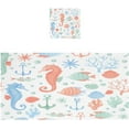 thumbnail image 1 of GZHJMY 2 Pack Pure Cotton Towel Set, Soft Highly Absorbent Machine Washable Corals Seahorses Seashells Bath Towels for Pool,Sports, Yoga, Travel, 1 of 7