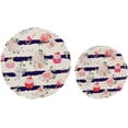 thumbnail image 1 of GZHJMY 2 Pcs Cotton Fresh Orchid Cake Stripes Woven Pot Holder Trivets Set,Round Coasters Placemat for Cooking Baking Hot Dish Pan Pot Bowl Teapot(7&9 Inches), 1 of 5