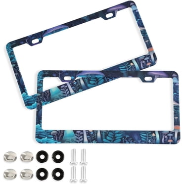 Tinted License Plate Protector 2-Pack Unbreakable License Plate Frames & Clear Covers - Universal Fit Car Plate Protector Kit With Screws Aura Frame