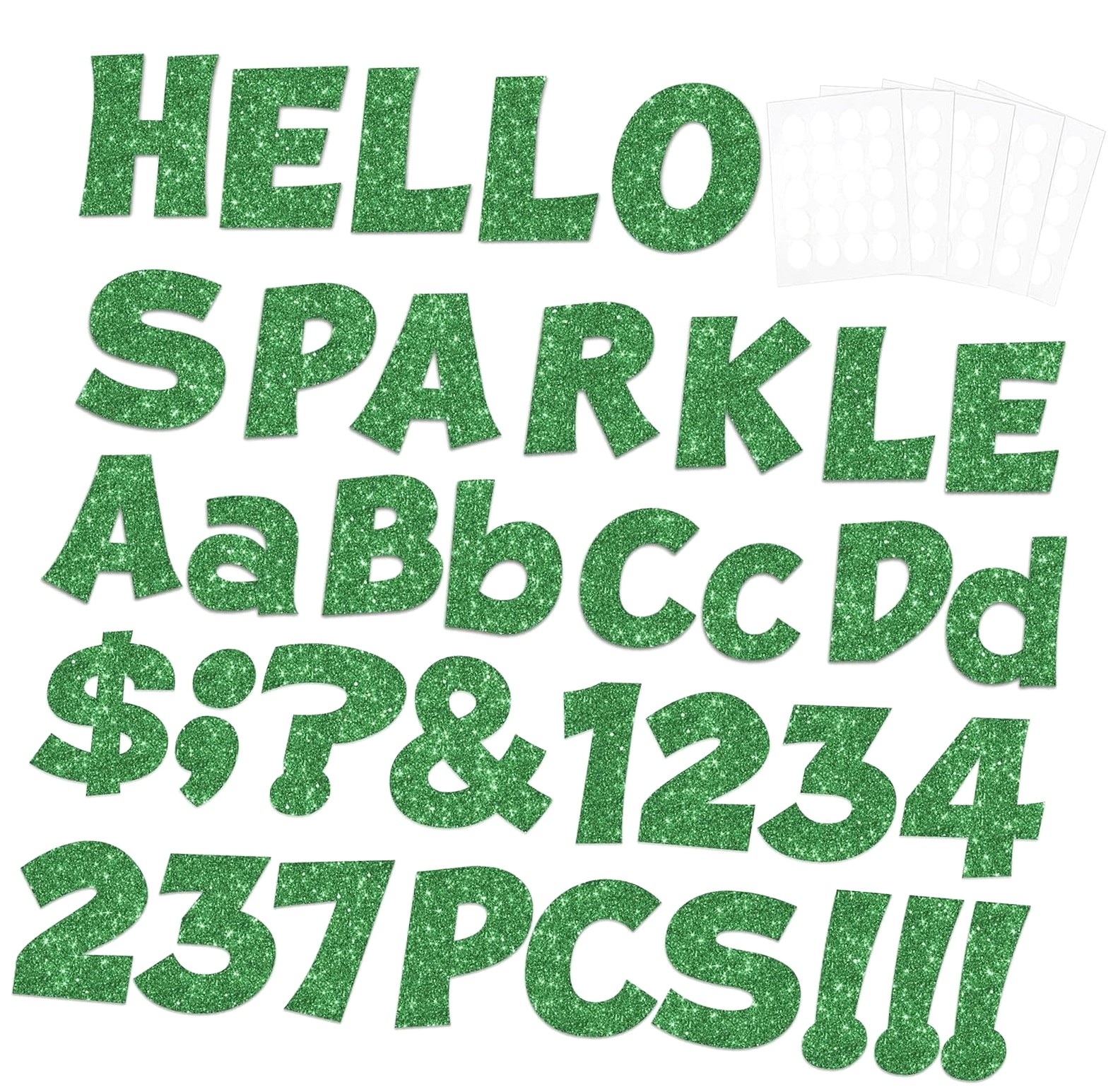 GZHJMY 237 Pcs Glitter Bulletin Letters, Numbers and Punctuation ...
