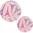 thumbnail image 1 of GZHJMY 2PCS Beautiful Colorful Paris Eiffel Tower Love Heart Trivets Pot Holders Set and Placemats Set, Table Mats for Cooking and Baking, Cotton Braided Hot Pads, 7.09"+9.45", 1 of 7