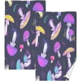 thumbnail image 1 of GZHJMY 2PCS Cotton Towel Set,Quick Drying Washcloths,Soft and Breathable Bath Towel Hand Towels for Kitchen Bathroom Gym Beach-Colorful Mushrooms, 1 of 7
