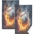 thumbnail image 1 of GZHJMY 2PCS Flame Baseball Cotton Towel Set,Quick Drying Face Towel,Soft and Breathable Bath Towel Hand Towels for Bathroom, Gym, Beach Washcloths, 1 of 7
