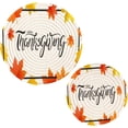 thumbnail image 1 of GZHJMY 2PCS Thanksgiving Autumn Leaves Trivets Pot Holders Set and Placemats Set, Hot Pads, Table Mats for Cooking and Baking, Cotton Braided Hot Pads, 7.09"+9.45", 1 of 7