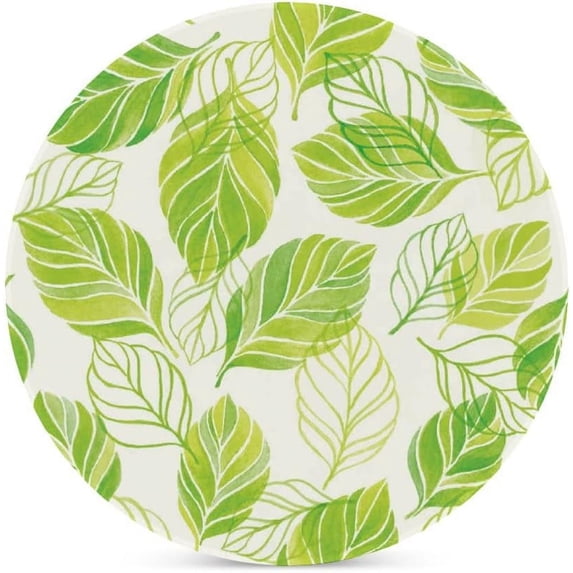GZHJMY 2Pcs Round Colorful Abstract Leaves Ceramic Coasters with Cork-Backed for Coffee Drink, Cup Mat Absorbent Stone Coasters