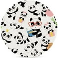 thumbnail image 1 of GZHJMY 2Pcs Round Panda Playing Theme Ceramic Coasters with Cork-Backed for Coffee Drink, Cup Mat Absorbent Stone Coasters, 1 of 6