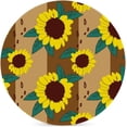thumbnail image 1 of GZHJMY 2Pcs Round Retro Sunflower Pattern Ceramic Coasters with Cork-Backed for Coffee Drink, Cup Mat Absorbent Stone Coasters, 1 of 6