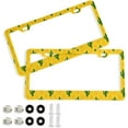thumbnail image 1 of GZHJMY 2pcs Hand Painted Cactus License Plate Frame for Car Decorative Accessories Rustproof License Plate Cover with Screws for US Vehicles 12x6 Inch（357）, 1 of 7
