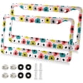 thumbnail image 1 of GZHJMY 2pcs Navia Style Flowers License Plate Frame for Car Decorative Accessories Rustproof License Plate Cover with Screws for US Vehicles 12x6 Inch（496）, 1 of 7