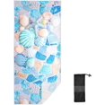 thumbnail image 1 of GZHJMY 30x60In Absorbent Quick Drying Beach Towel, Delicate and Easy to Wipe, for Beach Swimming Pools, Bathrooms, Travel and Sports with Mesh Storage Bag-Blue Shellfish and Seastar, 1 of 7