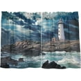 thumbnail image 1 of GZHJMY 36 Inch Length Kitchen Curtains Lighthouse 2 Panels Half Window Sheer Curtains Rod Pocket Farmhouse Short Drapes for Bathroom Cafe Basement Home Decor, 1 of 7