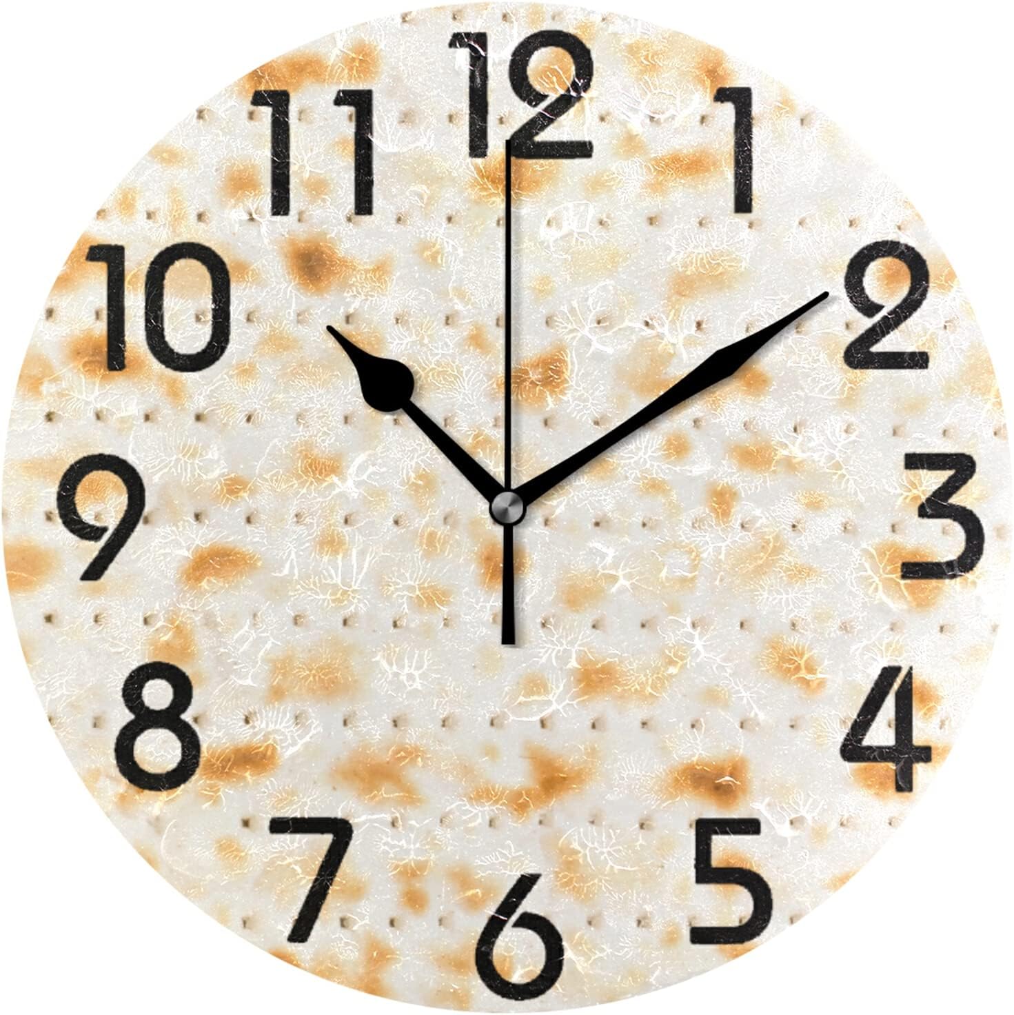 GZHJMY 3D Biscuits Cracker Print Round Wall Clock, 9.5 Inch Battery ...