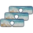thumbnail image 1 of GZHJMY 3PCS Faucet Absorbent Mat, Beach Conch Sea Washable Sink Splash Guard Drip Catcher, Kitchen Bath Countertop Microfiber Sink Drying Mats for Kitchen, 1 of 7