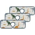thumbnail image 1 of GZHJMY 3PCS Faucet Absorbent Mat, Cute Dinosaurs Cool Washable Sink Splash Guard Drip Catcher, Kitchen Bath Countertop Microfiber Sink Drying Mats for Kitchen, 1 of 7