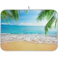 thumbnail image 1 of GZHJMY 3d Beautiful Summer Beach Palm Absorbent Dish Drying Mat, 16 x 18 Inches Microfiber Kitchen Countertop Table Protector Multi-Purpose Counter Rack Sink Drainer Pad, 1 of 6