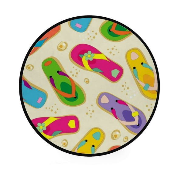 GZHJMY 48In Round Rugs for Living Room, Non-Slip Coral Velvet Long Runner Rugs, Washable Water Absorbent Mat Carpet for Bedroom Kitchen Kids Room