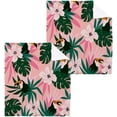 thumbnail image 1 of GZHJMY 4PCS Tropical Birds and Palm Leaves Towels Cotton Washcloths Set,Quick Drying & Absorbent Soft Bathroom Hand Towel Lightweight & Portable Fingertip Towel, 1 of 7