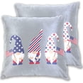 thumbnail image 1 of GZHJMY 4th of July Throw Pillow Covers Gnome Holding Flag Independence Day Pillowcase Sofa Party Decor Back Cushion Case 2 Pack Birthday USA American Housewarming Gift 18" × 18", 1 of 5