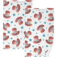 thumbnail image 1 of GZHJMY 4th of July Hat Star Hand Towel Cotton Soft Absorbent Bath Hand Towels Decor, Multipurpose for Kitchen, Hotel, Spa, Yoga, Gym, Set of 2, 1 of 7