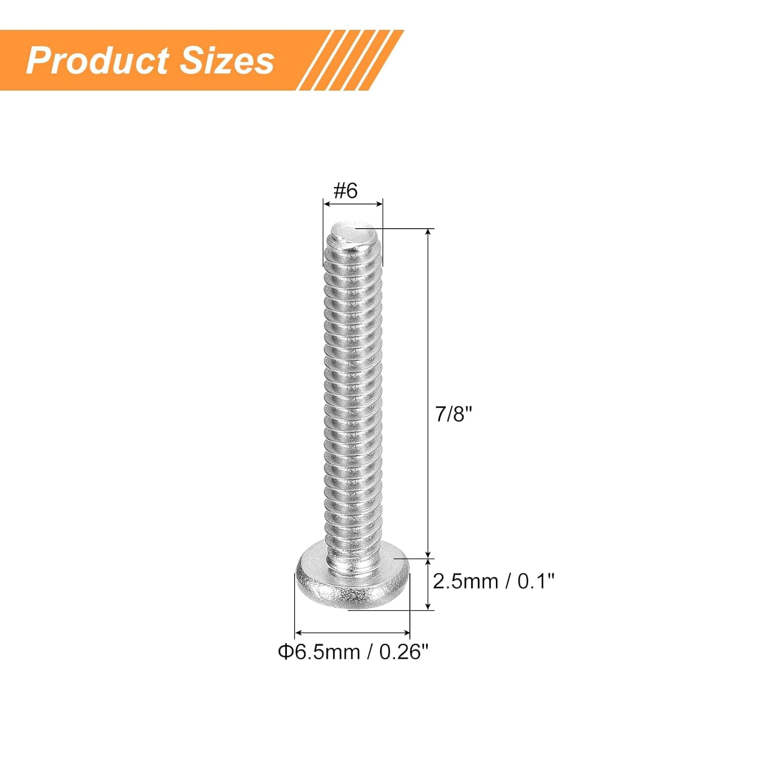 #6-32 X 7/8 Inch Flat Socket Head Cap Screws, 18-8 Stainless Steel, Pack Of 250, Corrosion Resistant