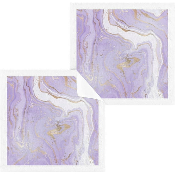 GZHJMY 6 PCS Purple Marble Towels Cotton Washcloths Set,Quick Drying & Absorbent Soft Bathroom Hand Towel Lightweight & Portable Fingertip Towel