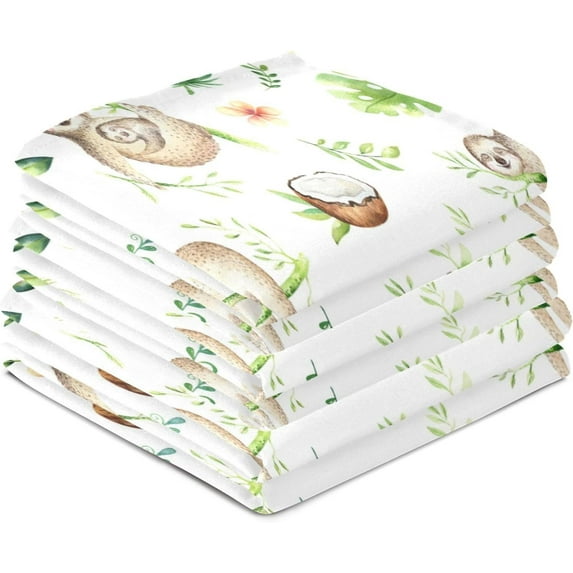 GZHJMY 6 Pack Cartoon Sloth Kitchen Towels, Soft Highly Absorbent Dish Towels Reusable Tea Towels Set, 28"x 18"