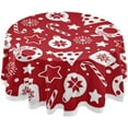 thumbnail image 1 of GZHJMY 60 Inch Round Tablecloth - Christmass Waterproof Spill-Proof Table Cloth with Lace Washable Decorative Fabric Table Cover for Dining Tables, Kitchen and Parties Home Decor, 1 of 7