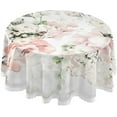 thumbnail image 1 of GZHJMY 60 Inch Round Tablecloth - Pink Flowers Waterproof Washable Fabric Table Cloth Lace Table Cover Tabletops for Dining, Kitchen, Wedding and Parties Home Decor, 1 of 7