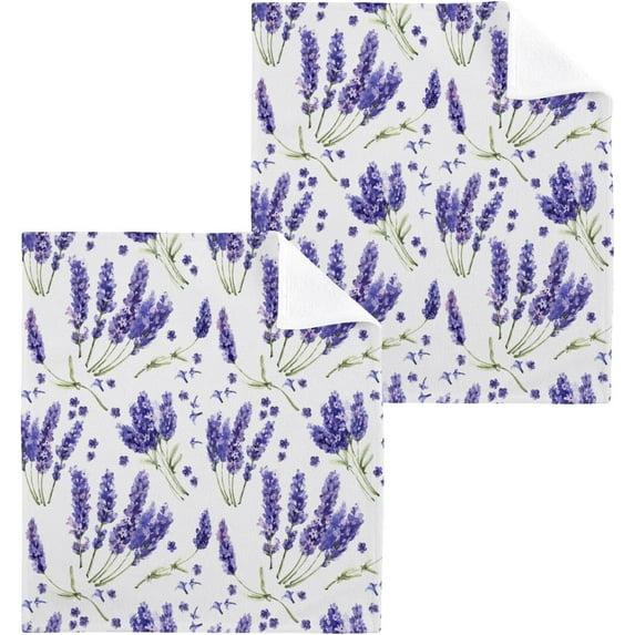 GZHJMY 6PCS Wildflower Lavender Towels Cotton Washcloths Set,Quick Drying & Absorbent Soft Bathroom Hand Towel Lightweight & Portable Fingertip Towel