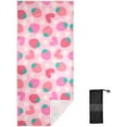 thumbnail image 1 of GZHJMY 71x31In Absorbent Quick Drying Beach Towel, Delicate and Easy to Wipe, for Beach Swimming Pools, Bathrooms, Travel and Sports with Mesh Storage Bag-Strawberry Flower, 1 of 7