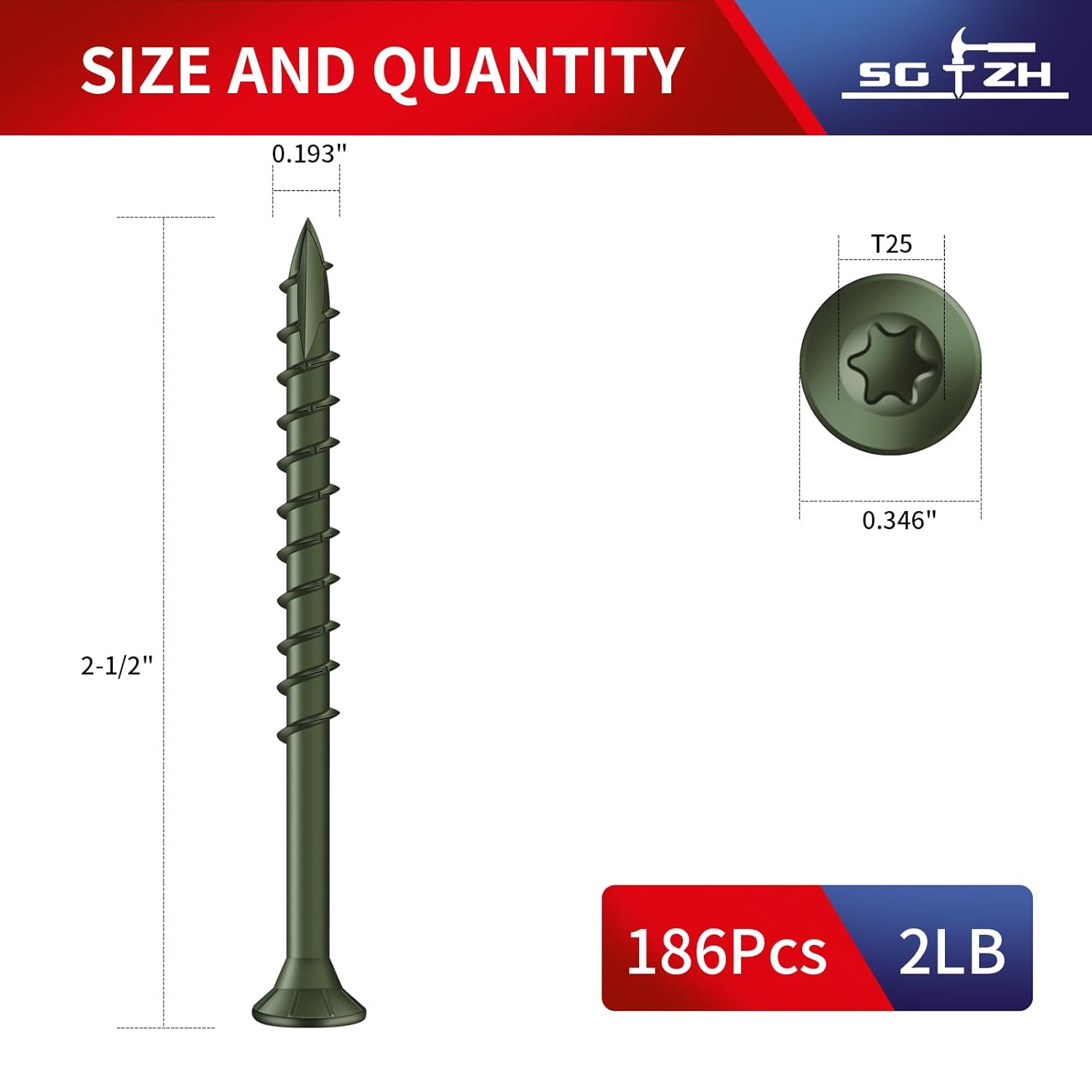 Rm 14x2 Black Epoxy Coated Screws Outdoor Structural Wood Deck Screws - 14x2 ...