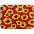 thumbnail image 1 of GZHJMY Absorbent Dishes Drainer/Rack Mat for Countertop Small Size 16 x 18in, Microfiber s Kitchen Counter Draining Pad Sunflowers On Red BackgroundCoffee Mat, 1 of 7