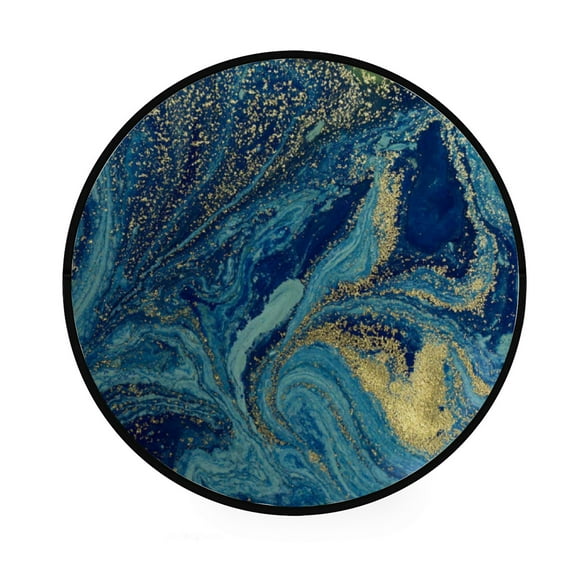 GZHJMY Abstract Art Round Rugs for Living Room, 48In Non-Slip Coral Velvet Long Runner Rugs, Washable Water Absorbent Mat Carpet for Bedroom Kitchen Kids Room