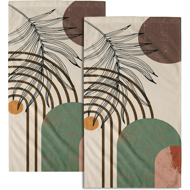 GZHJMY Abstract Boho Hand Towels Mid Century Guest Towel Set of 2 Absorbent Bath Towels Decorative Kitchen Dish Towel for Hotel Spa Yoga Sport Walmart