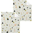 thumbnail image 1 of GZHJMY Abstract Pink Gold Triangles Wash Cloths 2 Pcs Small Cotton Wash Towels for Kitchen Bathroom, 1 of 5