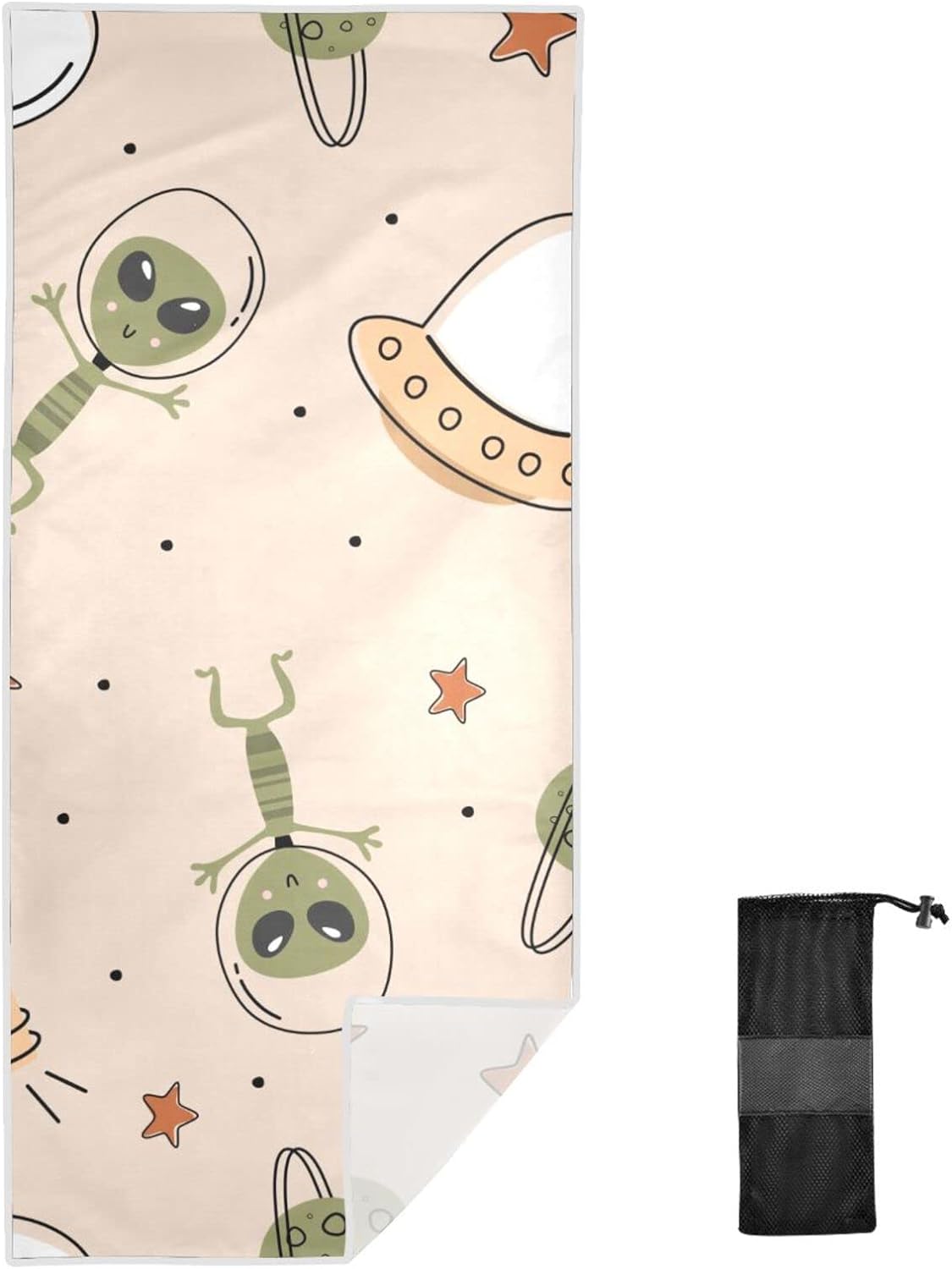 GZHJMY Alien Quick Dry Beach Towel with Travel Bag, Super Soft
