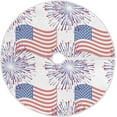 thumbnail image 1 of GZHJMY American Flag Christmas Tree Skirt Home Decoration Large Round Christmas Tree Skirt for Holiday Party Home Christmas Day Ornaments, 35.4", 1 of 6