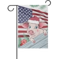 thumbnail image 1 of GZHJMY American Flag Cute Pig Garden Flag 28 x 40 Inch Vertical Double Sided Welcome Yard Garden Flag Seasonal Holiday Outdoor Decorative Flag for Patio Lawn Home Decor Farmhouse Party Yard Flags, 1 of 6