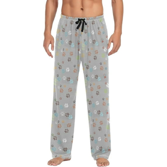 GZHJMY Animal Plum Prints Men's Pajama Pants, Soft and Comfortable Lounge Sleep Bottoms with Pockets, Men's Sleepwear with Custom Print, Medium