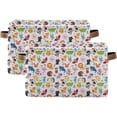thumbnail image 1 of GZHJMY Animals Pattern Rectangular Storage Bins, 2 PCS Collapsible Toy Storage Bins, Waterproof Canvas Rectangular Storage Bin with Leather Handles for Closets,Bedrooms,Kids Toy,Gift Baskets, 1 of 6