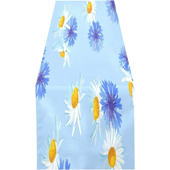 GZHJMY Art Daisy Table Runner, 14x108 inches Kitchen Table Decoration, Farmhouse Table Runner for Kitchen, Dining Room, Indoor and Outdoor Decoration