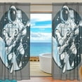 thumbnail image 1 of GZHJMY Astronaut Play Guitar Sheer Window Curtain Panel Drape 55x84 Inch for Living Room Bedroom Kids Room 2 Piece Home Decor, 1 of 4