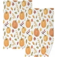 thumbnail image 1 of GZHJMY Autumn Harvest Pumpkin Cotton Hand Towel Set of 2, Highly Absorbent Soft Fingertip Towels for Bathroom Kitchen Hotel Gym Spa, 16 x 28 Inch Washcloths, 1 of 7