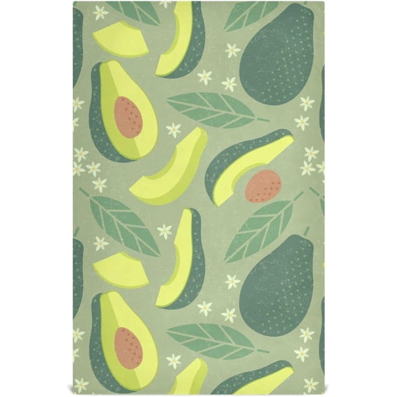 GZHJMY Avocado Leaves Flowers Kitchen Towel, Dish Towels Quick Drying Tea Towels Absorbent Hand Towels for Kitchen Sink Dinner Table 28 x 18 Inches, Set of 4